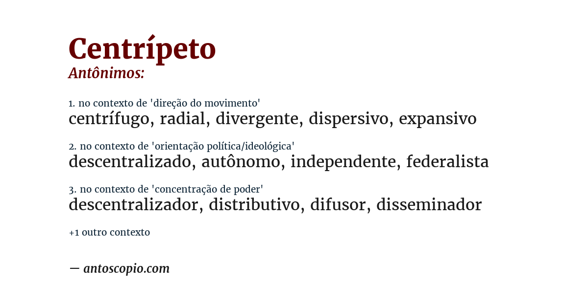 Antônimo de centrípeto