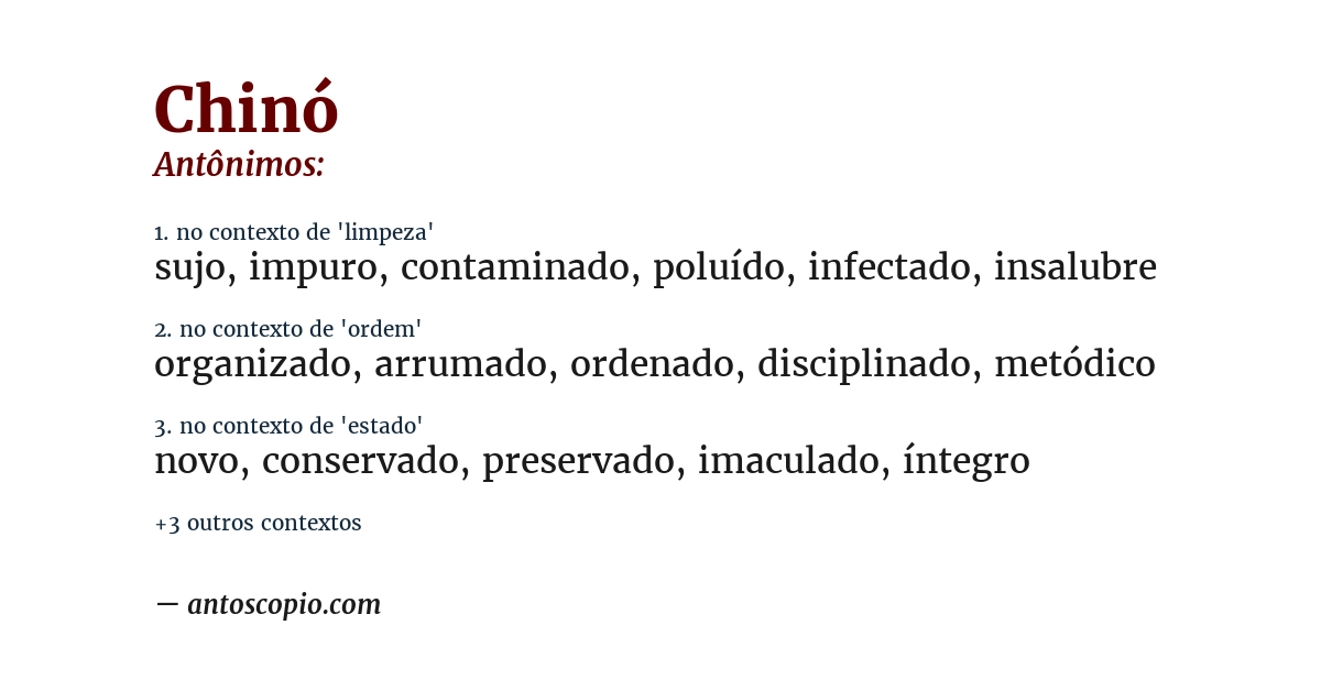Antônimo de chinó