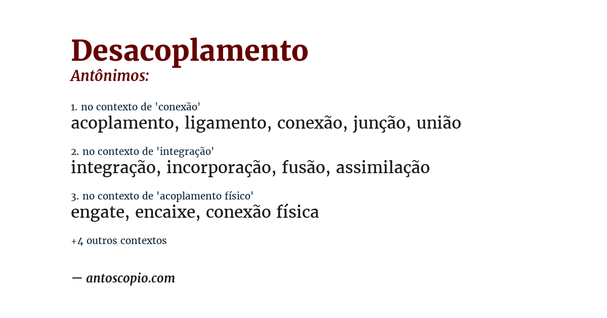 Antônimo de desacoplamento