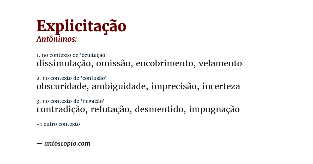 Antônimo de explicitação