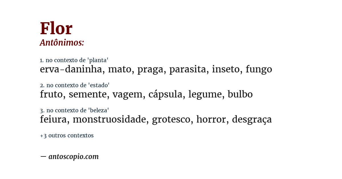 Antônimo de flor
