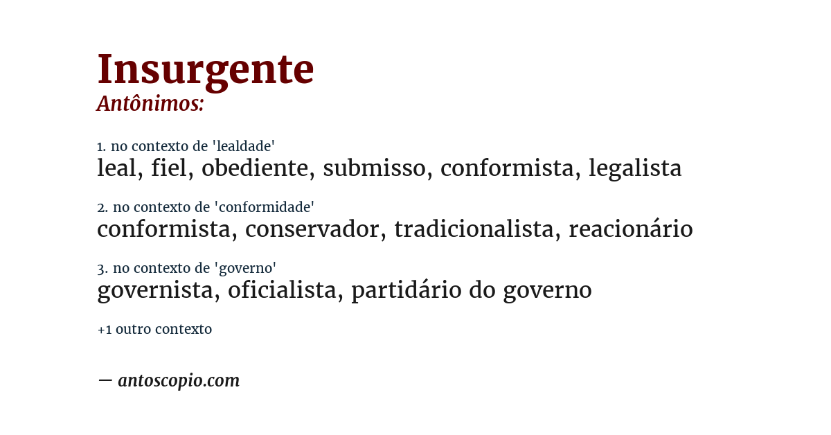 Antônimo de insurgente