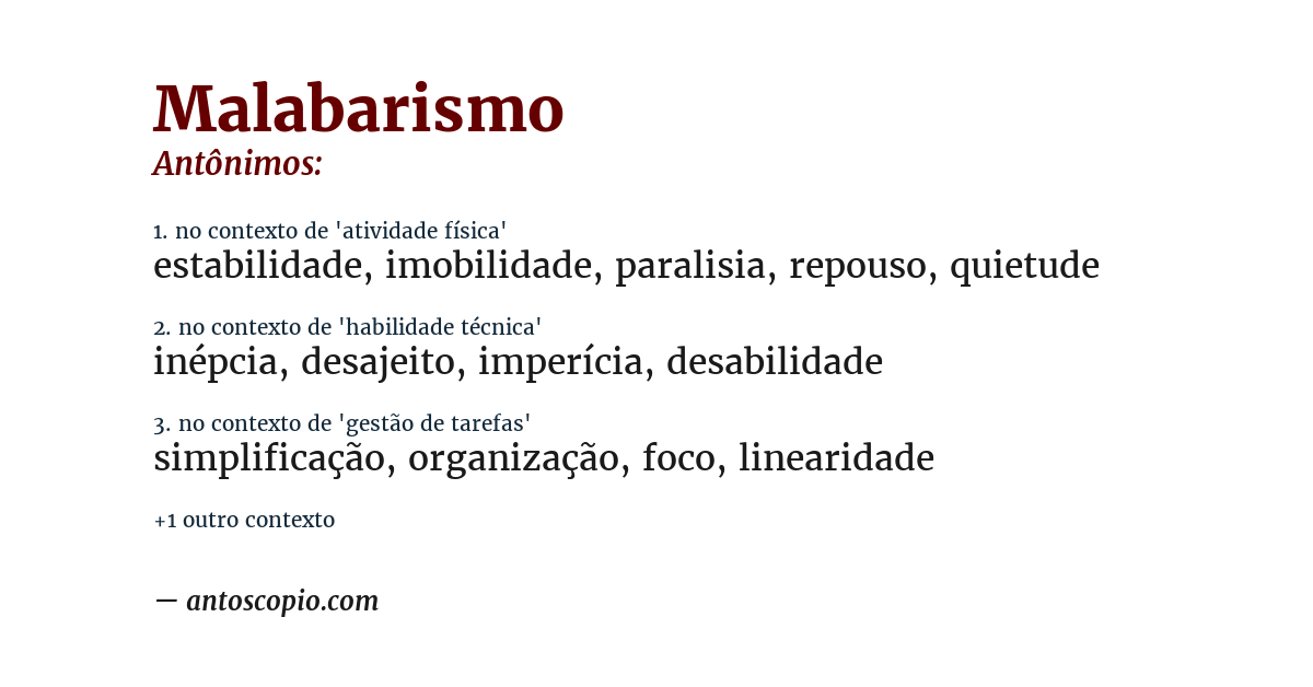 Antônimo de malabarismo
