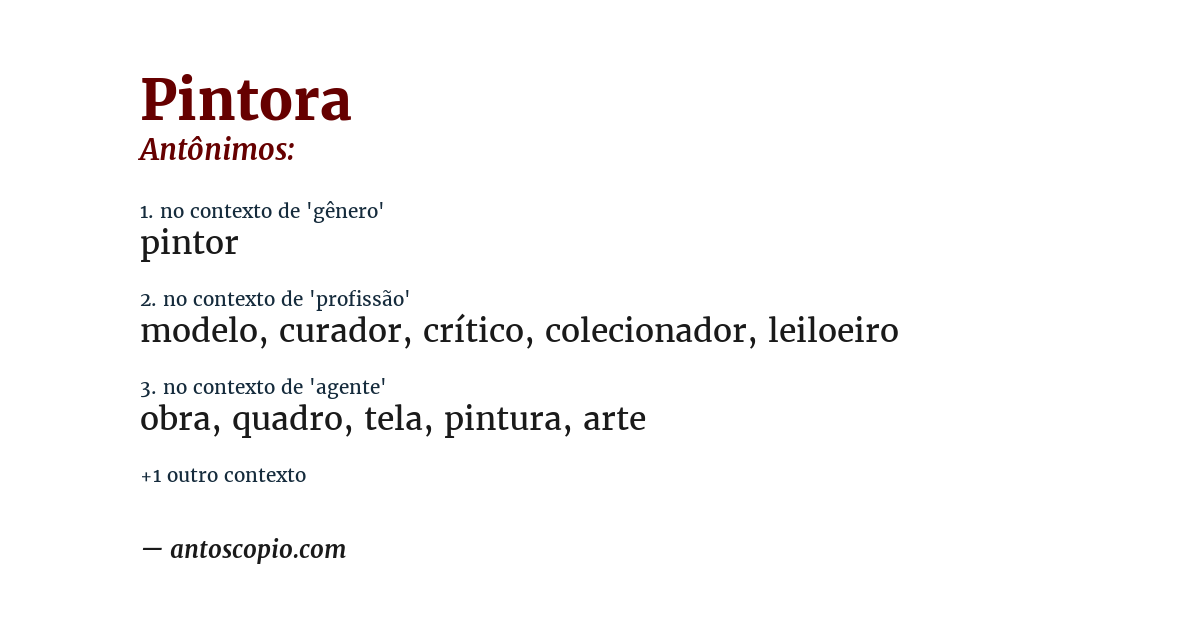 Antônimo de pintora