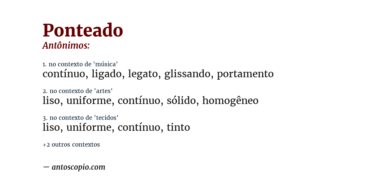 Antônimo de ponteado