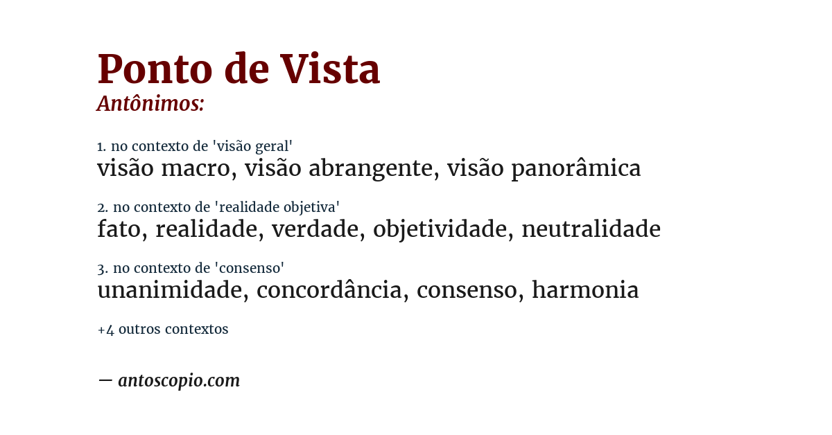 Antônimo de ponto de vista