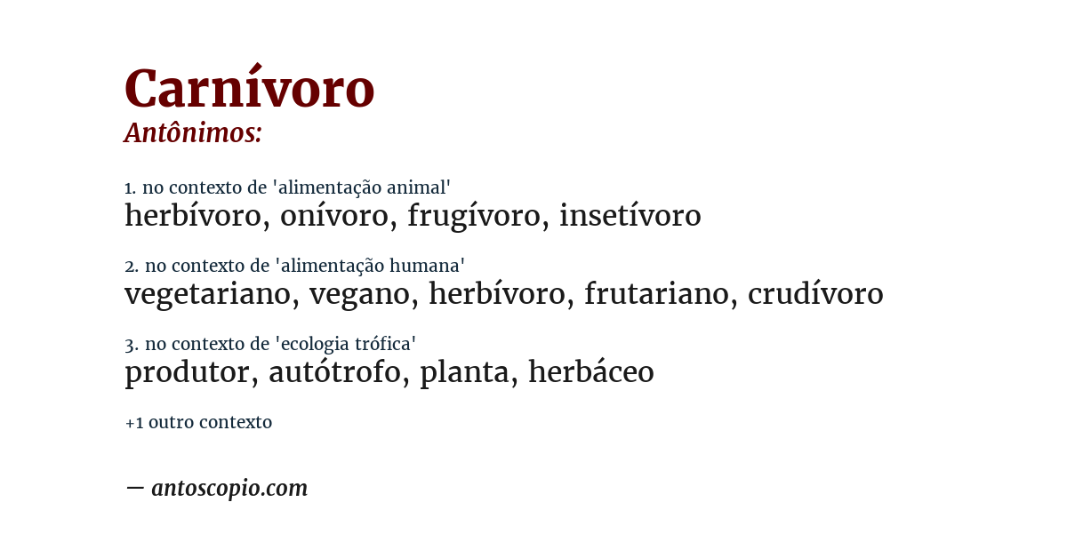 Antônimo de carnívoro