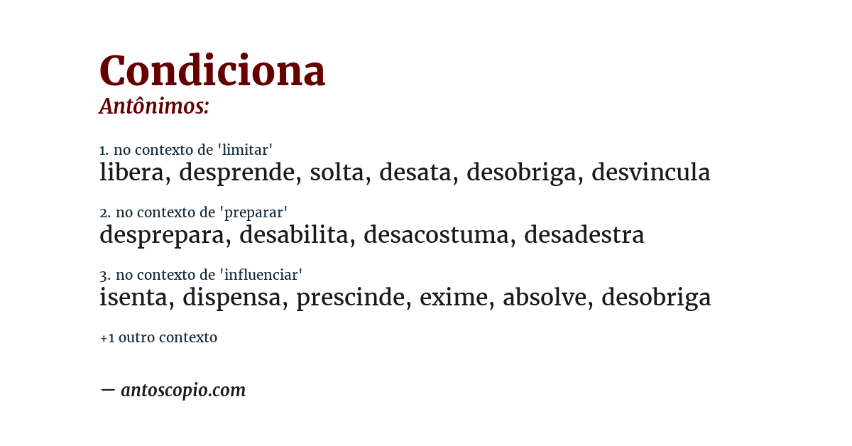 Antônimo de condiciona
