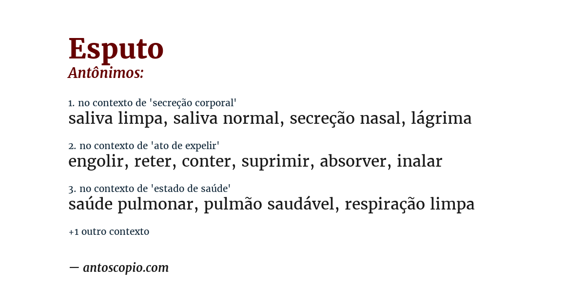 Antônimo de esputo