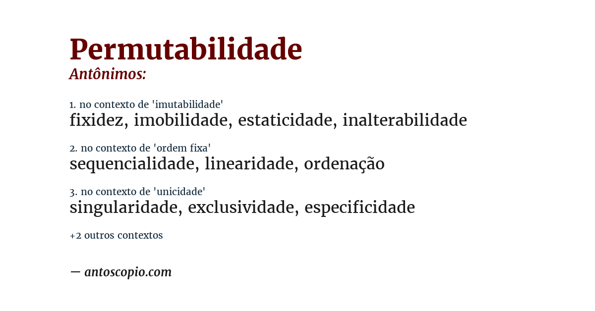 Antônimo de permutabilidade