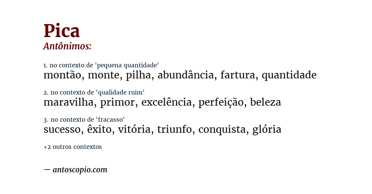 Antônimo de pica