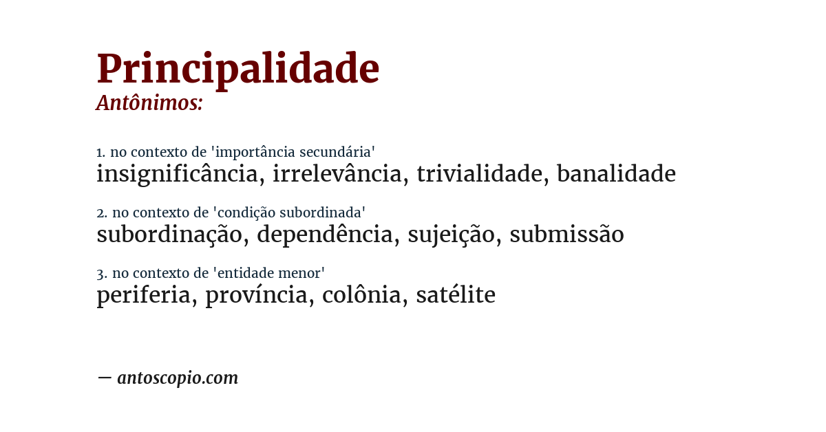 Antônimo de principalidade