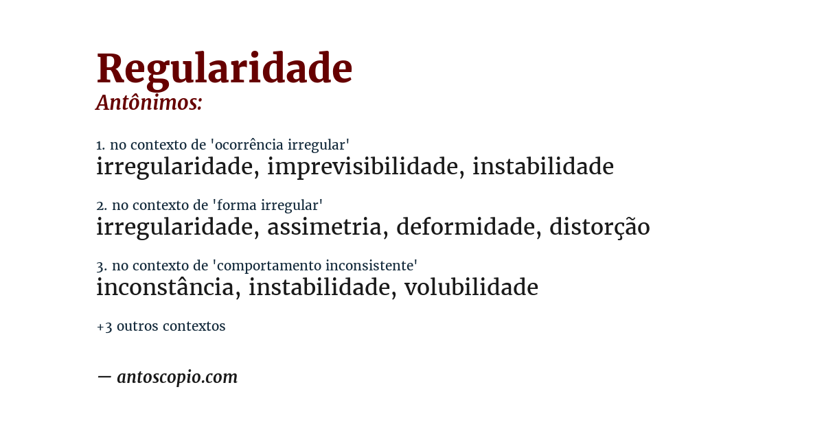 Antônimo de regularidade