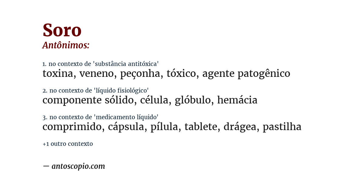 Antônimo de soro