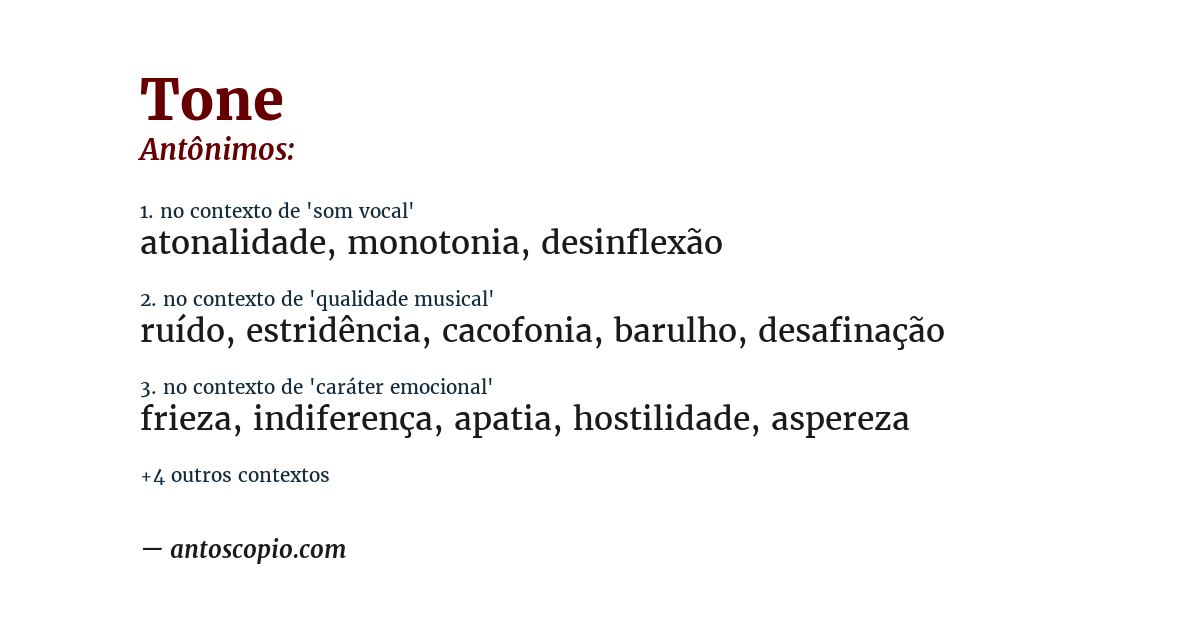Antônimo de tone