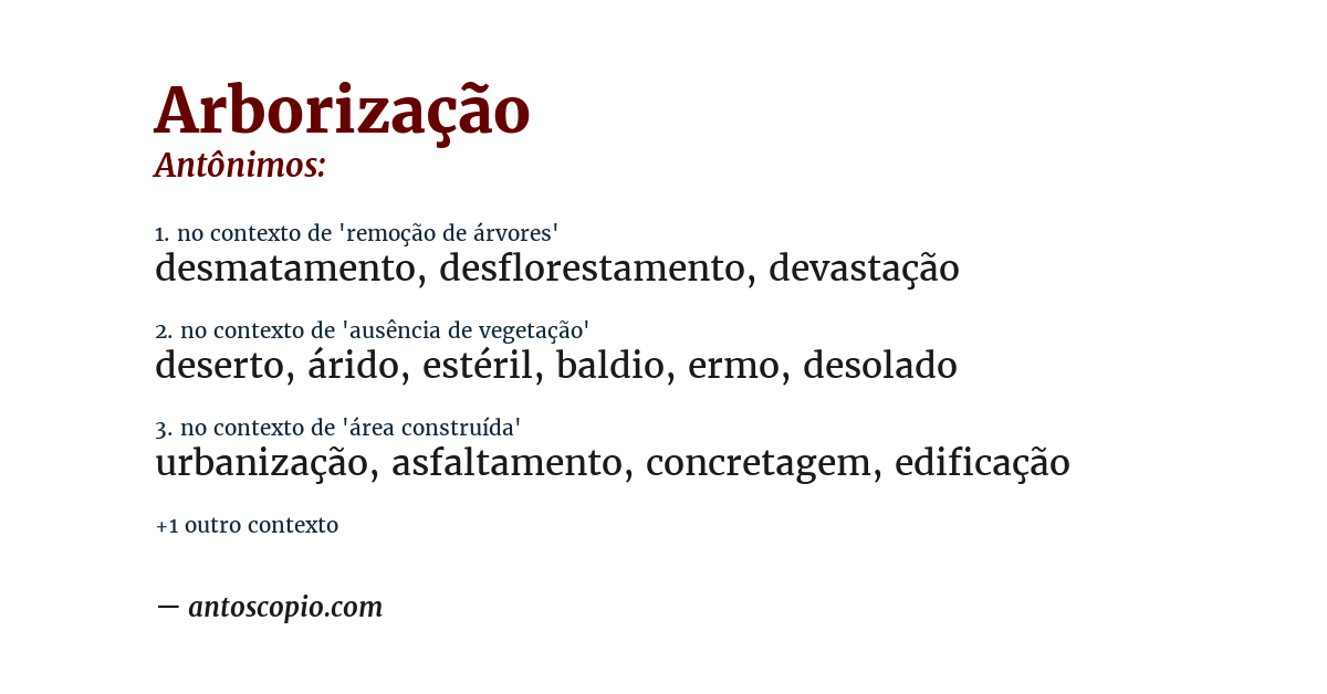 Antônimo de arborização