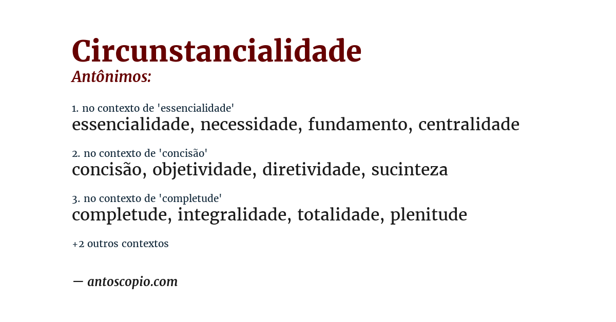 Antônimo de circunstancialidade