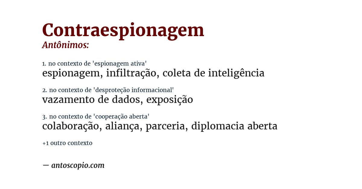 Antônimo de contraespionagem
