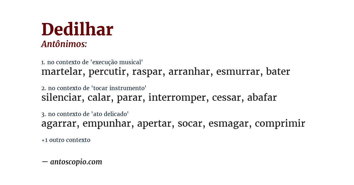 Antônimo de dedilhar