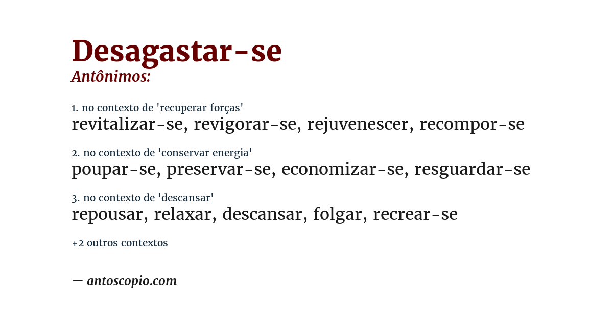 Antônimo de desagastar-se