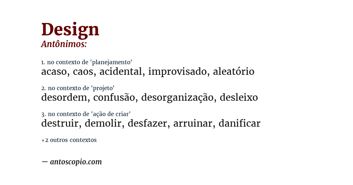 Antônimo de design