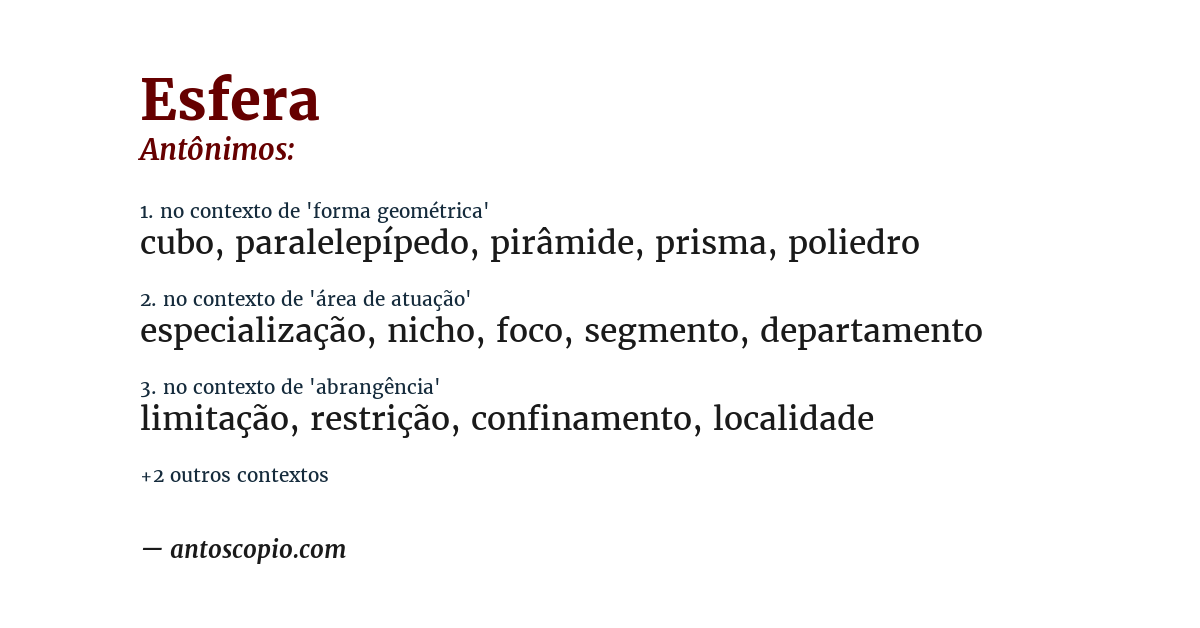 Antônimo de esfera