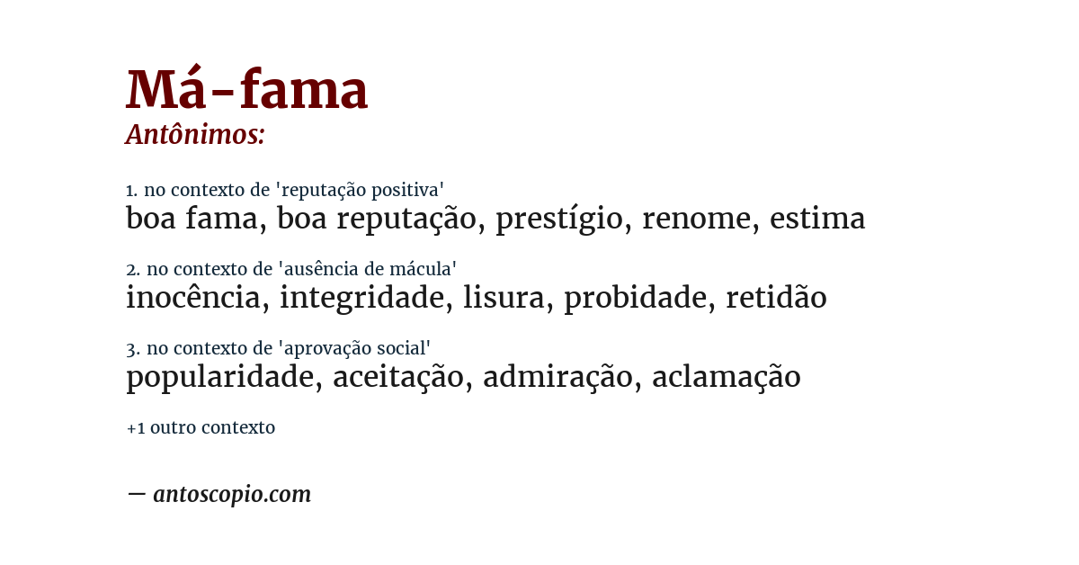 Antônimo de má-fama