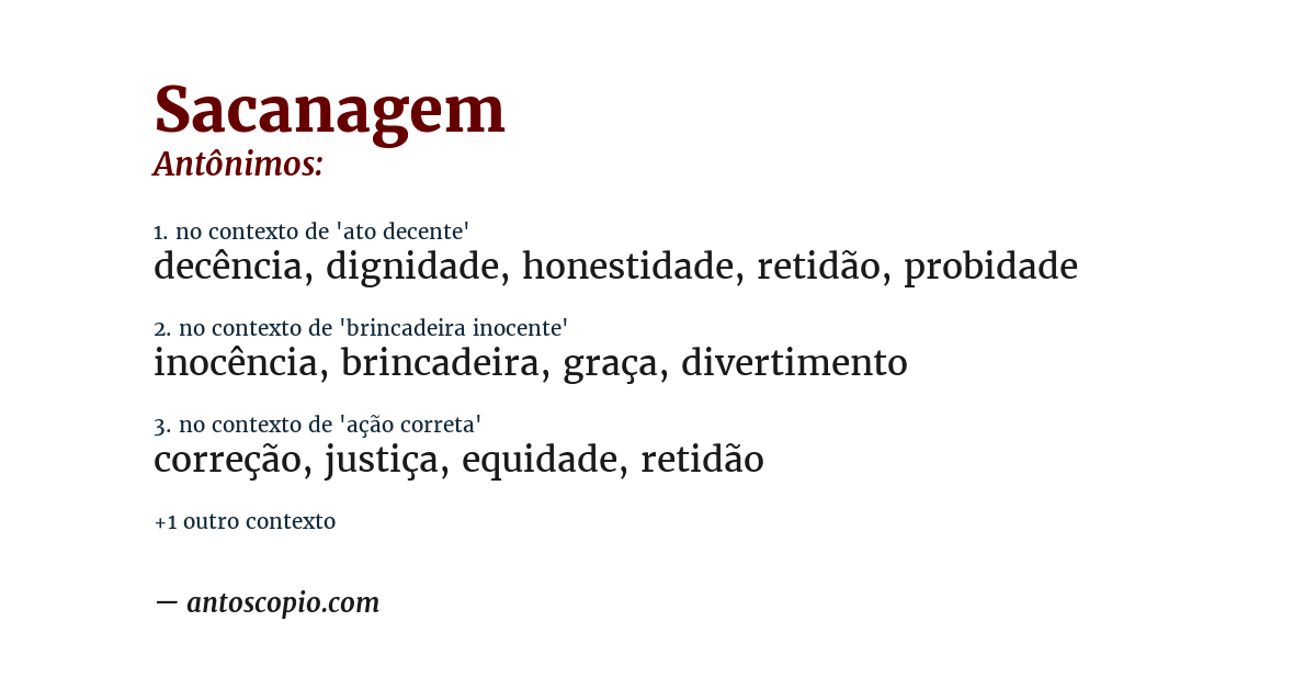Antônimo de sacanagem