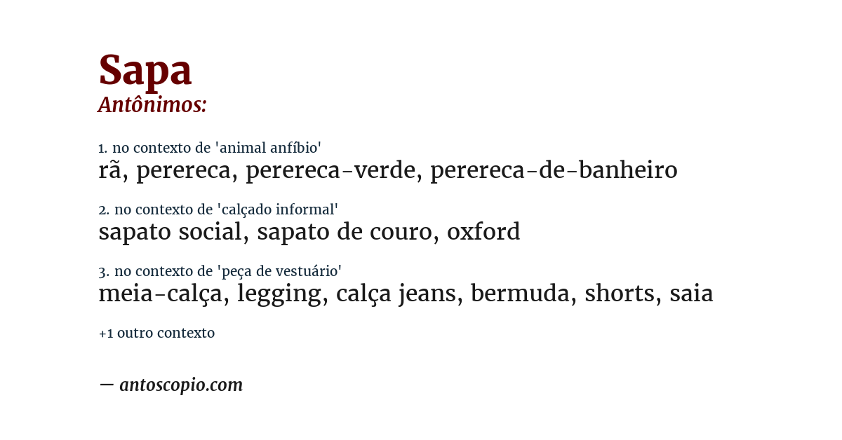 Antônimo de sapa