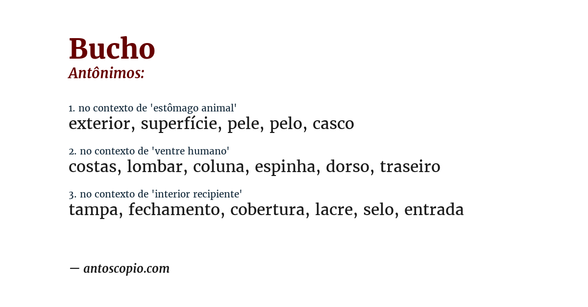 Antônimo de bucho