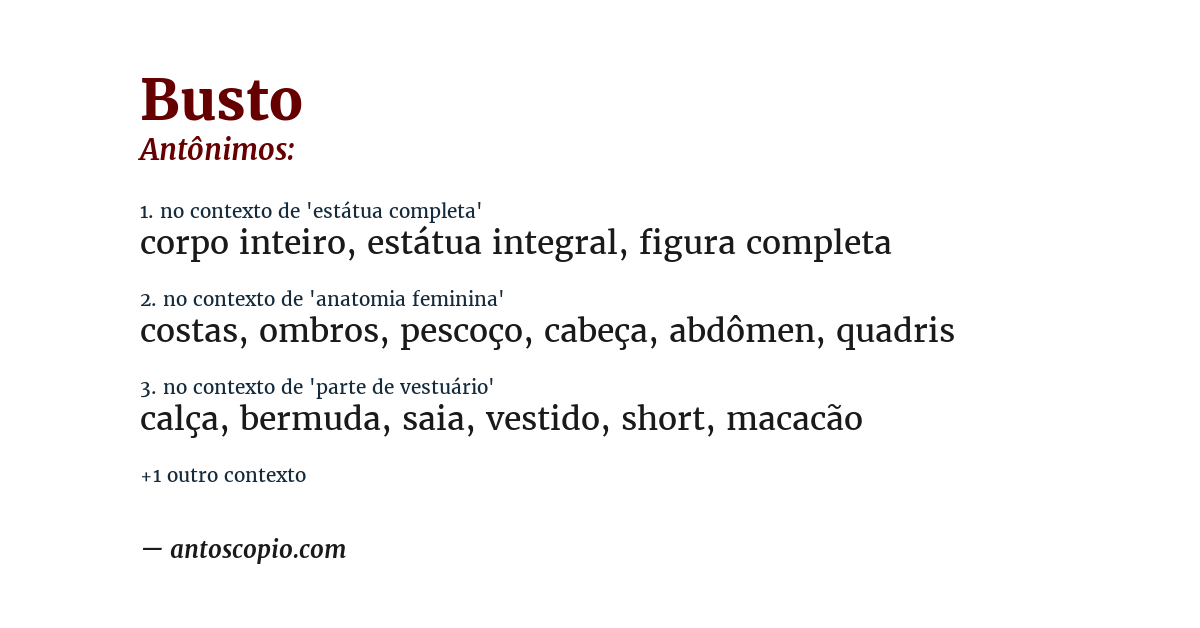 Antônimo de busto
