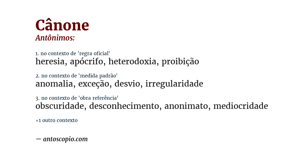 Antônimo de cânone