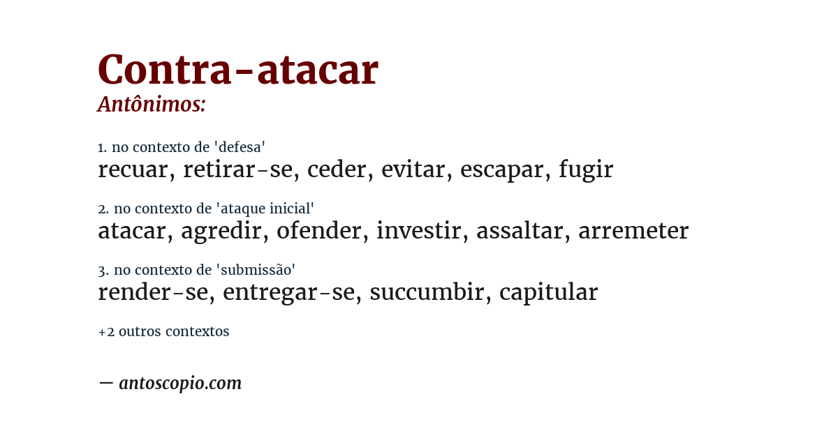 Antônimo de contra-atacar