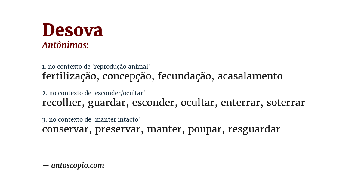 Antônimo de desova