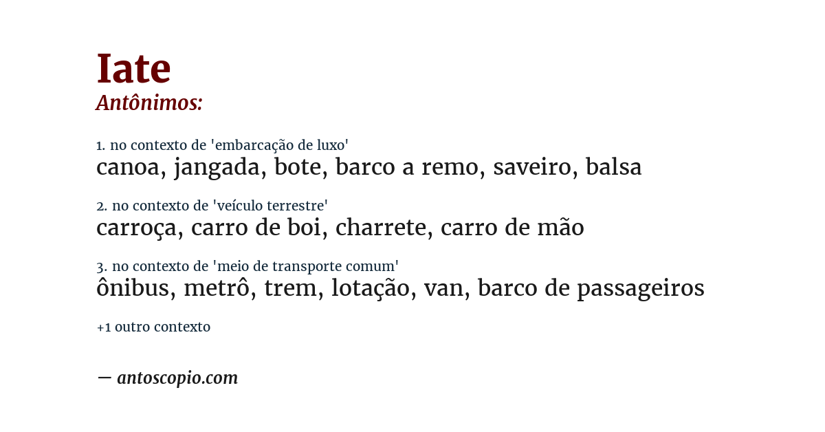Antônimo de iate