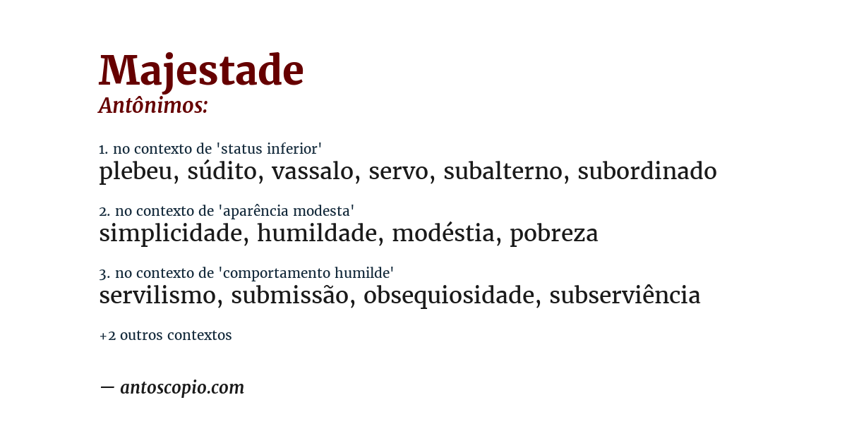 Antônimo de majestade