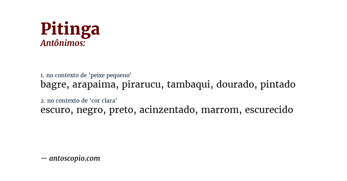 Antônimo de pitinga
