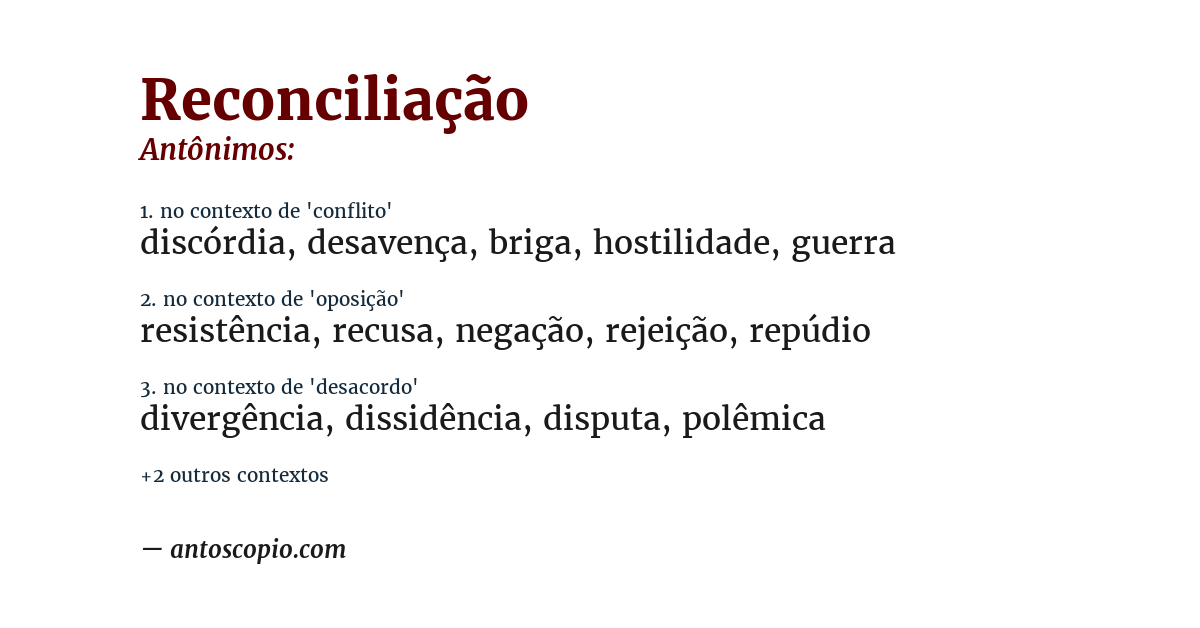 Antônimo de reconciliação