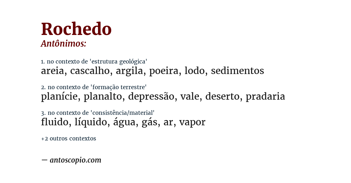 Antônimo de rochedo