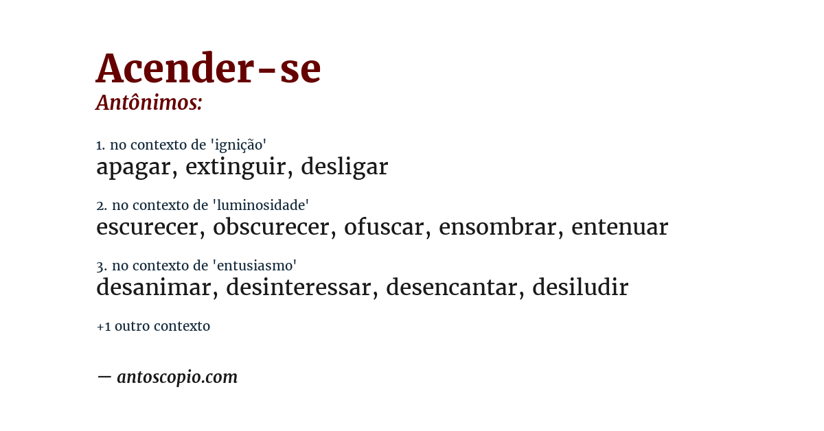 Antônimo de acender-se