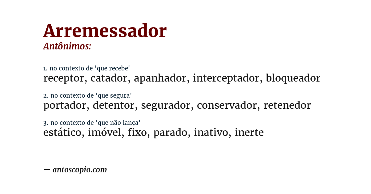 Antônimo de arremessador