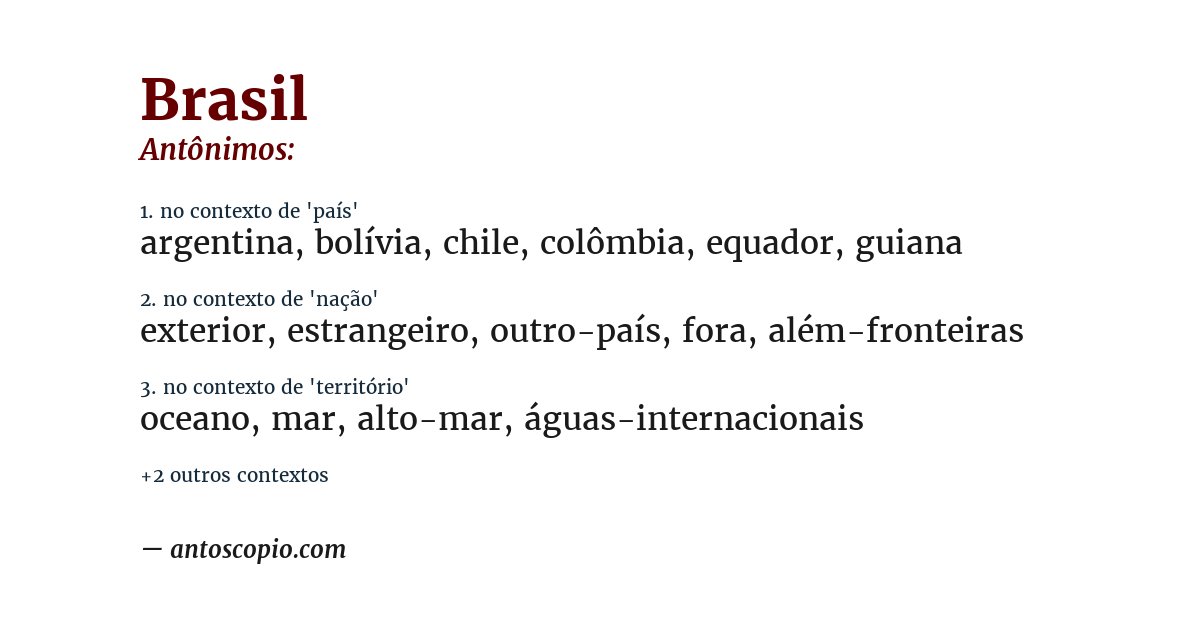 Antônimo de brasil