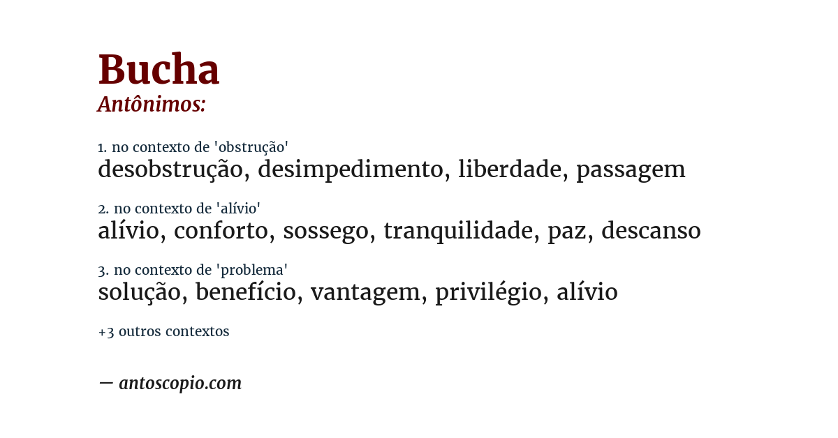 Antônimo de bucha