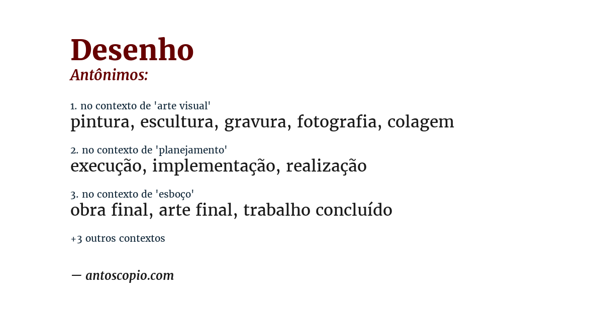 Antônimo de desenho