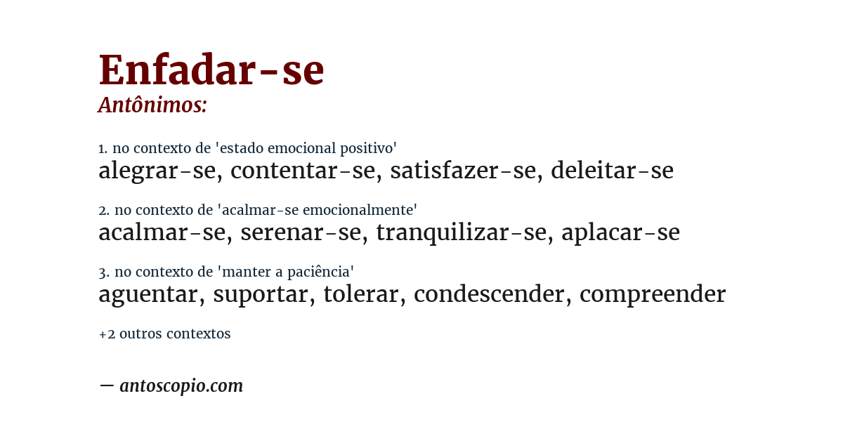 Antônimo de enfadar-se