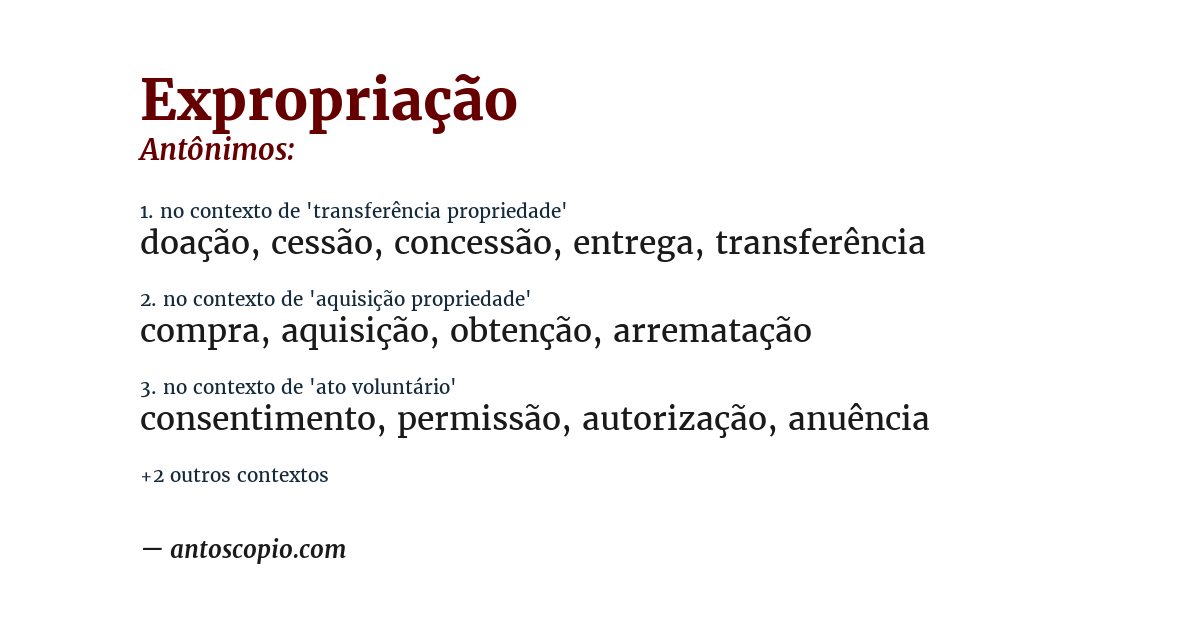 Antônimo de expropriação