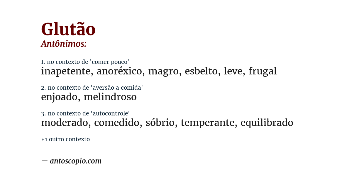 Antônimo de glutão