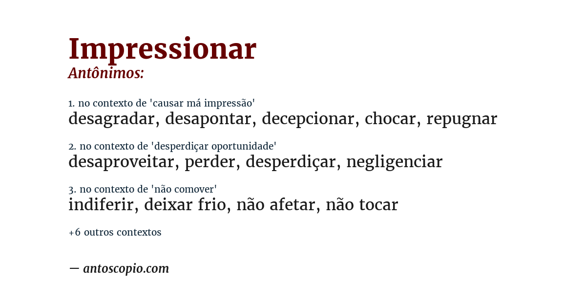 Antônimo de impressionar