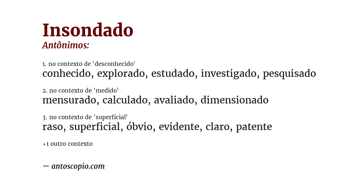 Antônimo de insondado