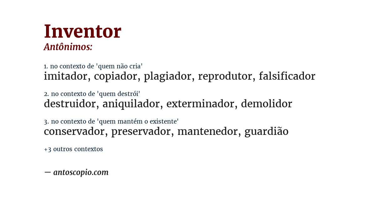 Antônimo de inventor